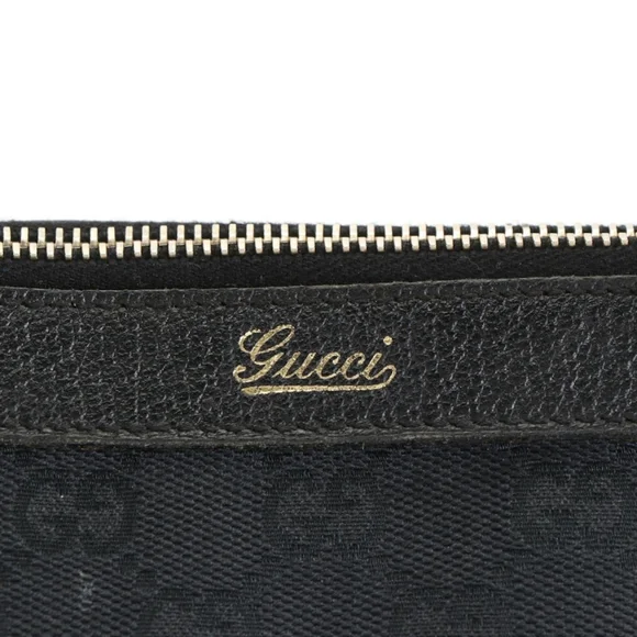 Authentic Gucci GG Black Canvas Abbey Zip Tote Shoulder Gold Hardware Bag - Picture 2 of 13